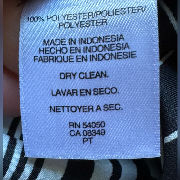 Kasper Separates Black & White Satin Zigzag Lines With Tie In Front Sz S - Picture 6 of 8